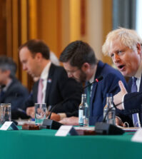 Picture of UK prime minister Boris Johnson at a cabinet meeting