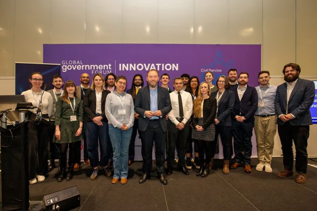 UK minister for digital government and data Ian Murray with members of the UK Civil Service Data Challenge semi-final teams. Photo: Mark Weeks