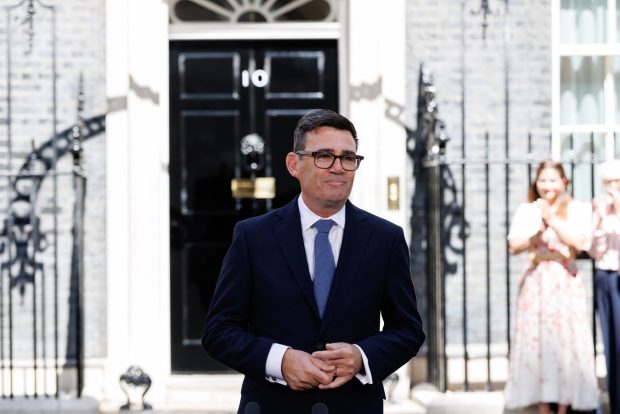 Prime minister Andy Burnham arrives at 10 Downing Street. Picture by Lauren Hurley / No 10 Downing Street