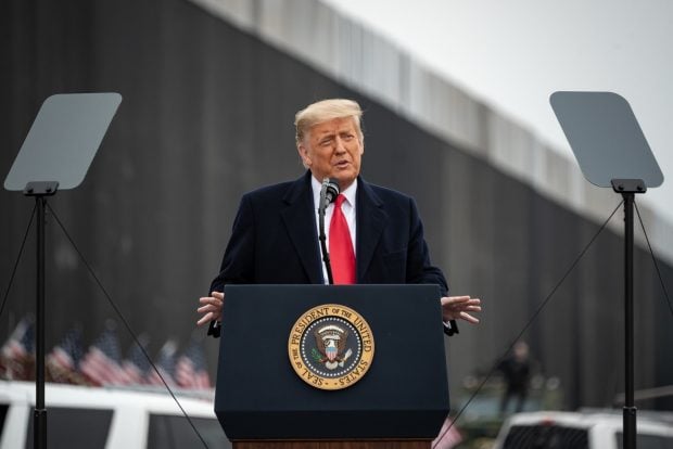 Donald J. Trump speaks near the Texas Mexico border when he was president on Jan. 12, 2021. (Official White House Photo by Shealah Craighead)