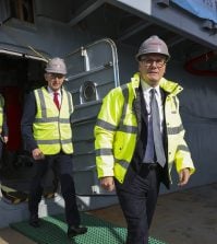 UK prime minister Keir Starmer and defence secretary John Healey visits HMS Glasgow, as the government unveils its defence spending plans,. Picture by Lauren Hurley / No 10 Downing Street