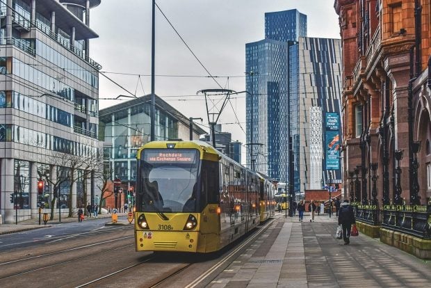 A piucture of a Manchester city street.