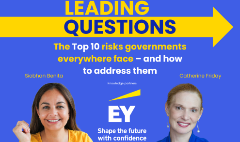 Leading Questions podcast graphic EY