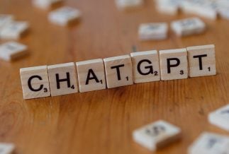 Scrabble tiles spelling out ChatGPT