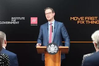 Darren Jones announcing creation of National School of Government and Public Services. Photo: Institute for Government