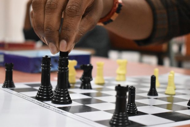 A chess player making decisons.